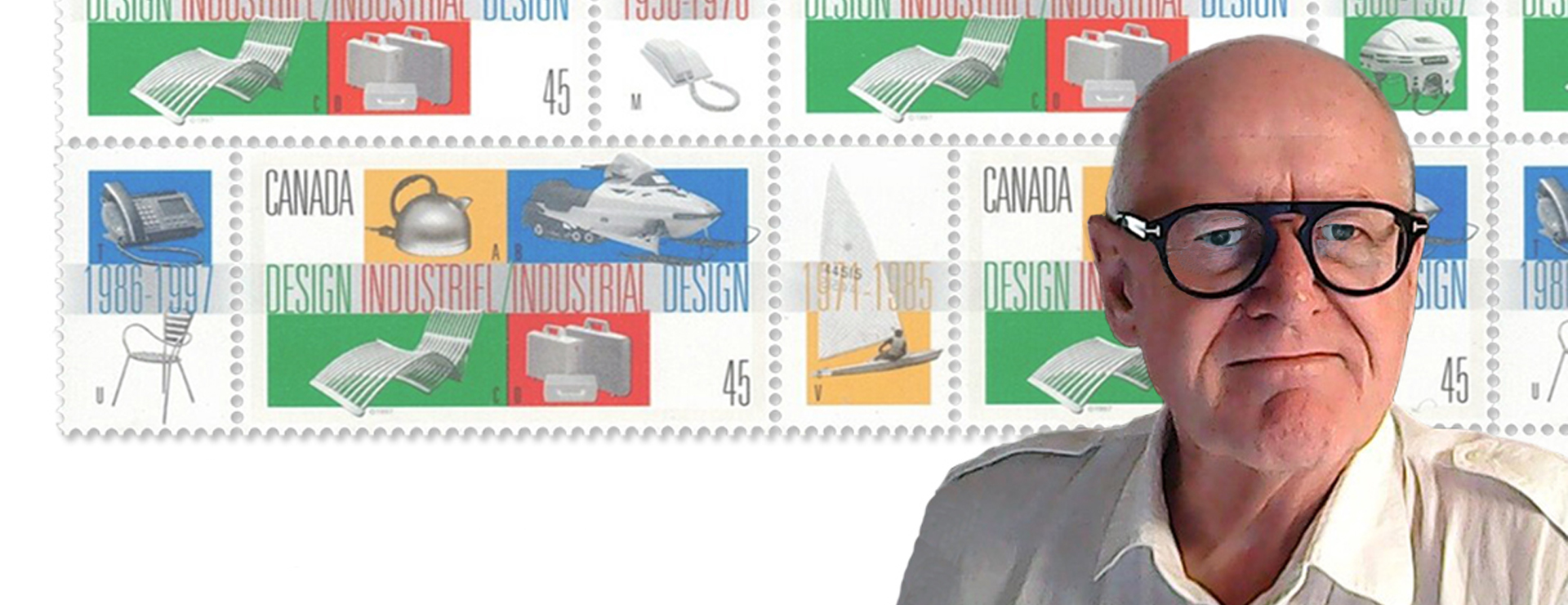 Graphic design of stamps printed to commemorate Industrial Design
