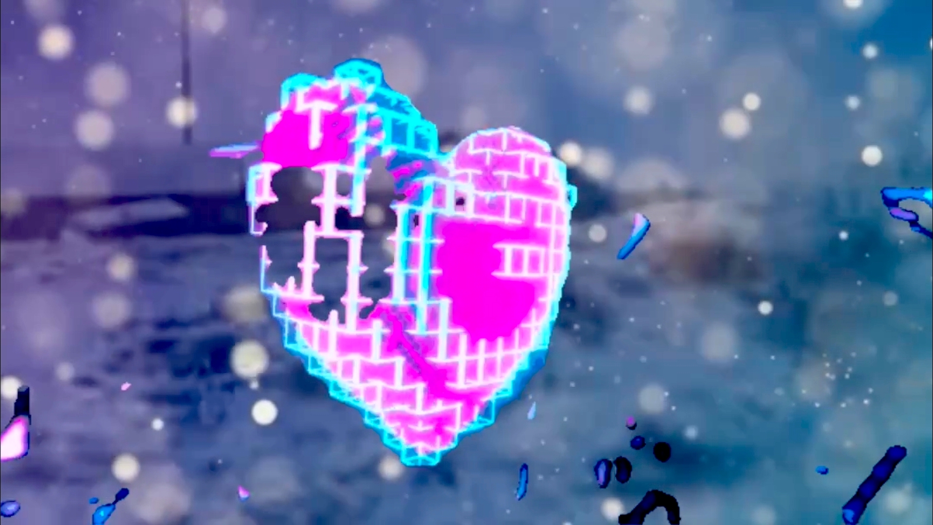 A pixelated heart